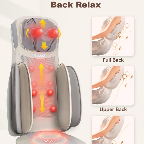 Shiatsu Neck Back Massager Heat, 2025 Massage Chair Pad Height Adjustment - Picture 5 of 5